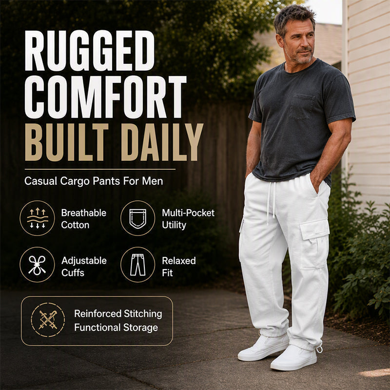 👖Casual & Versatile, Everyday Wear – Men's Drawstring Cargo Pants, Effortless Style ✨