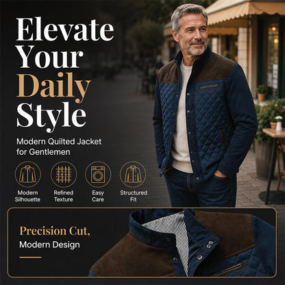 🧥Stand Collar Windproof, Heat-Locking Warmth – Men's Casual Quilted Jacket ✨