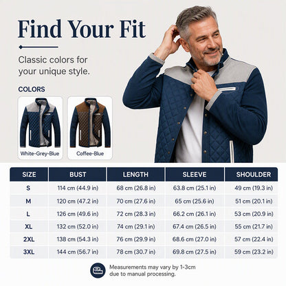 🧥Stand Collar Windproof, Heat-Locking Warmth – Men's Casual Quilted Jacket ✨