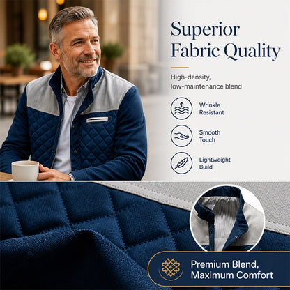 🧥Stand Collar Windproof, Heat-Locking Warmth – Men's Casual Quilted Jacket ✨