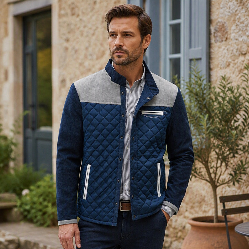 🧥Stand Collar Windproof, Heat-Locking Warmth – Men's Casual Quilted Jacket ✨