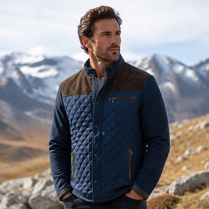 🧥Stand Collar Windproof, Heat-Locking Warmth – Men's Casual Quilted Jacket ✨