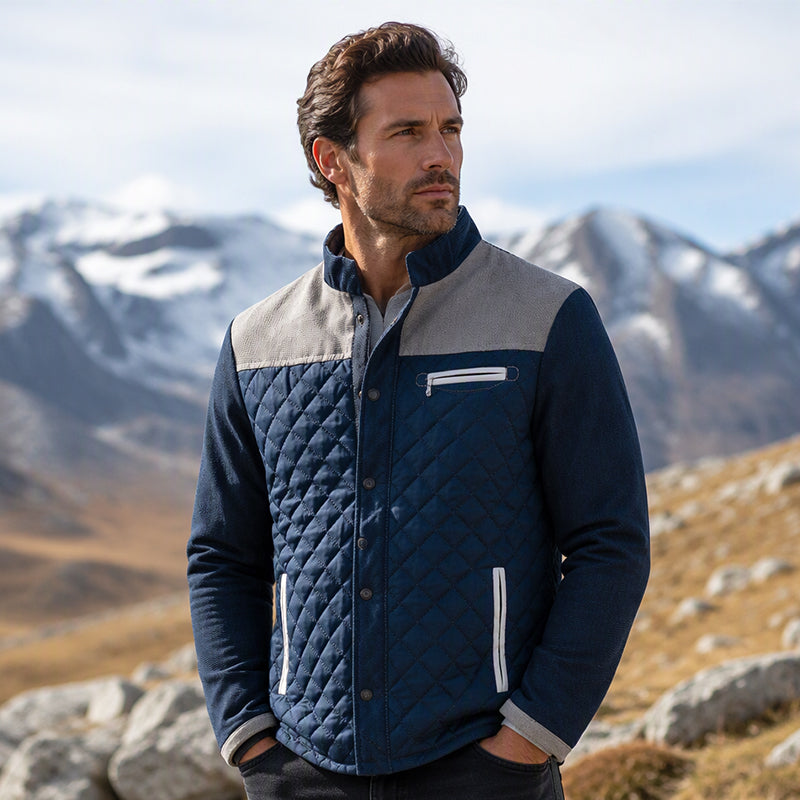 🧥Stand Collar Windproof, Heat-Locking Warmth – Men's Casual Quilted Jacket ✨