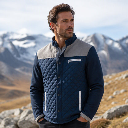 🧥Stand Collar Windproof, Heat-Locking Warmth – Men's Casual Quilted Jacket ✨