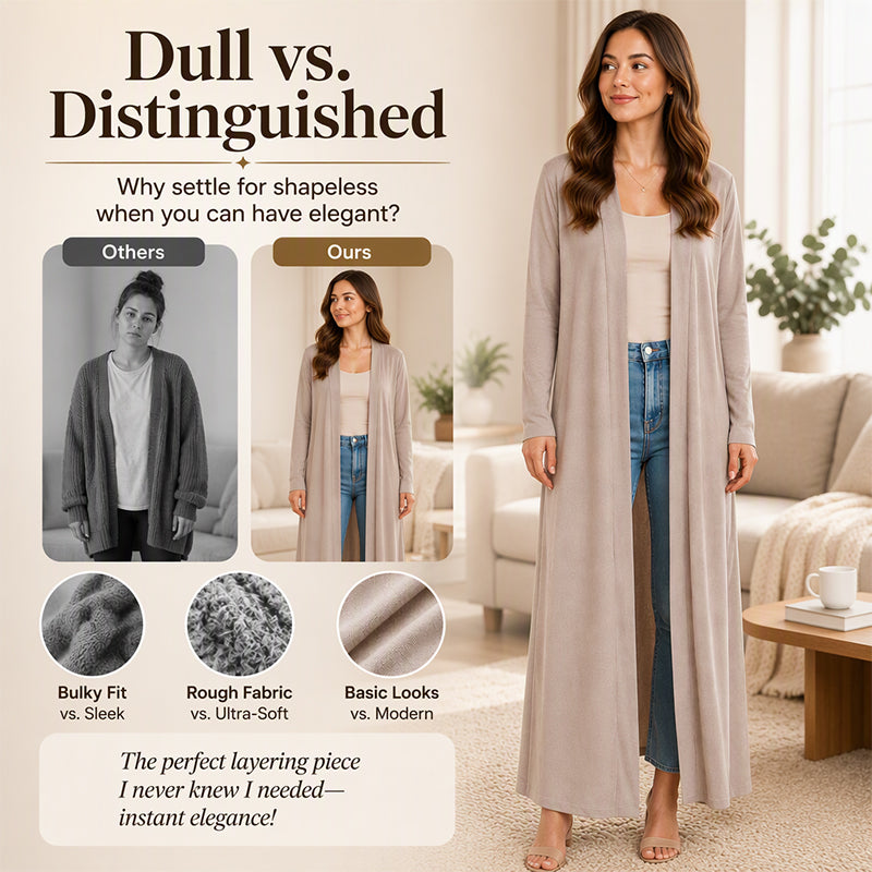 🧥Open Front & Versatile, Layer-Friendly – Women's Maxi Long Cardigan ✨