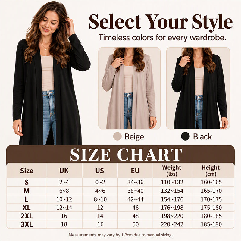 🧥Open Front & Versatile, Layer-Friendly – Women's Maxi Long Cardigan ✨