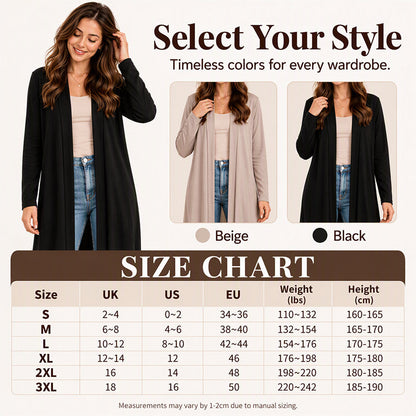 🧥Open Front & Versatile, Layer-Friendly – Women's Maxi Long Cardigan ✨
