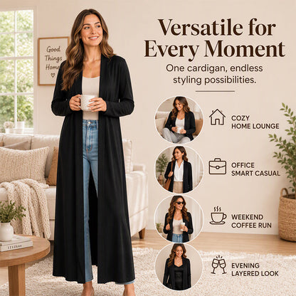 🧥Open Front & Versatile, Layer-Friendly – Women's Maxi Long Cardigan ✨