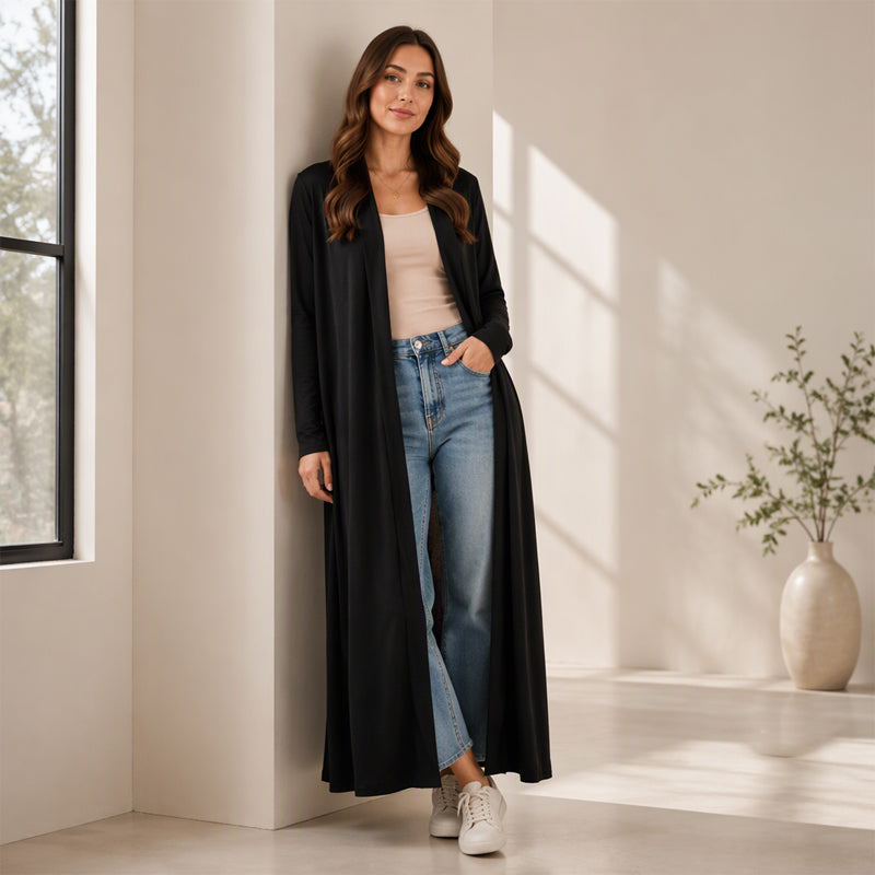 🧥Open Front & Versatile, Layer-Friendly – Women's Maxi Long Cardigan ✨