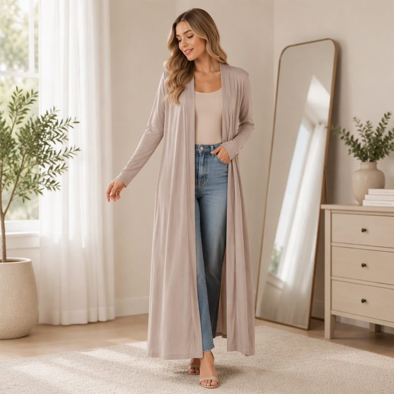 🧥Open Front & Versatile, Layer-Friendly – Women's Maxi Long Cardigan ✨
