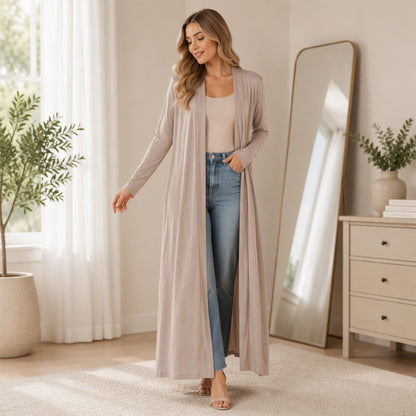 🧥Open Front & Versatile, Layer-Friendly – Women's Maxi Long Cardigan ✨