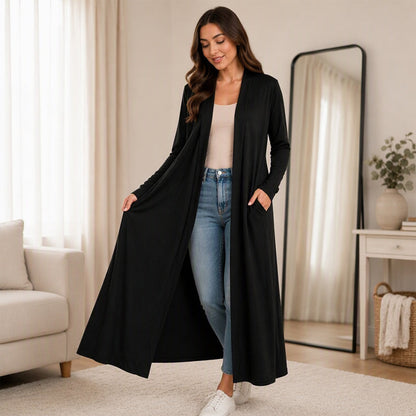 🧥Open Front & Versatile, Layer-Friendly – Women's Maxi Long Cardigan ✨