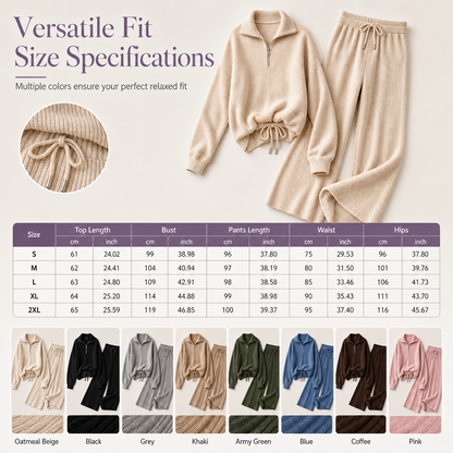 Women's Knitted Pullover & Wide-Leg Pants 2-Piece Set