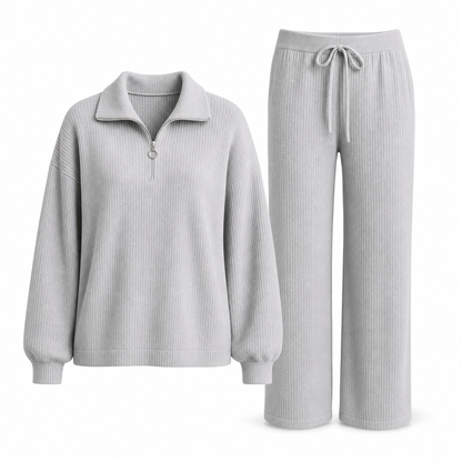 Women's Knitted Pullover & Wide-Leg Pants 2-Piece Set