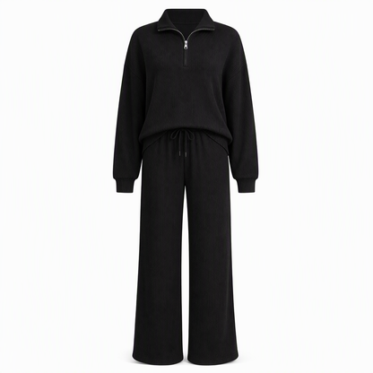 Women's Knitted Pullover & Wide-Leg Pants 2-Piece Set