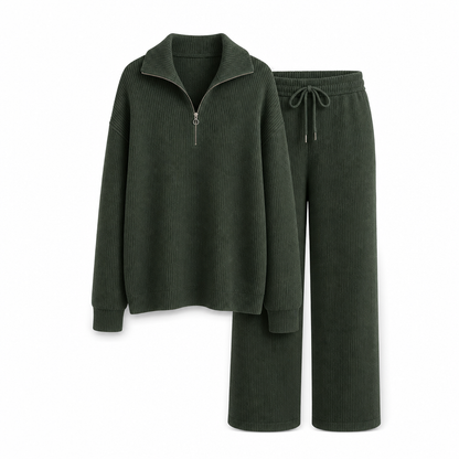 Women's Knitted Pullover & Wide-Leg Pants 2-Piece Set