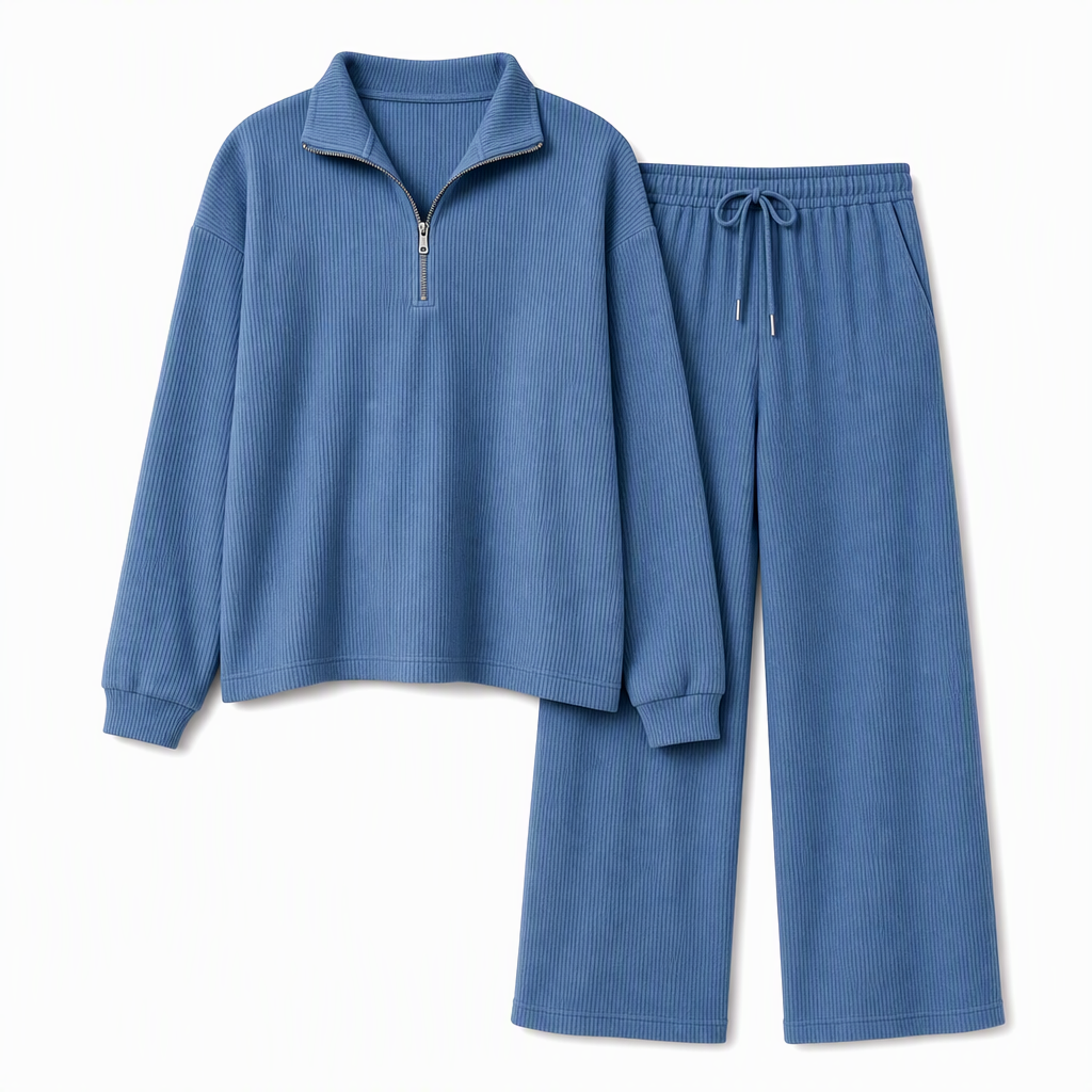 Women's Knitted Pullover & Wide-Leg Pants 2-Piece Set