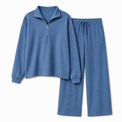 Women's Knitted Pullover & Wide-Leg Pants 2-Piece Set