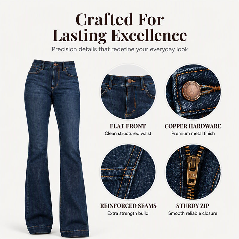 ☁️Stretchy Comfort, Everyday Versatile – Women's Retro High-Waisted Flare Jeans ✨