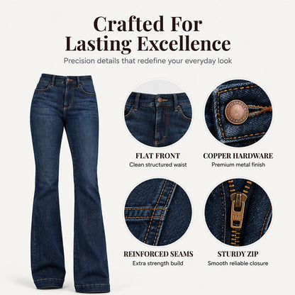 ☁️Stretchy Comfort, Everyday Versatile – Women's Retro High-Waisted Flare Jeans ✨