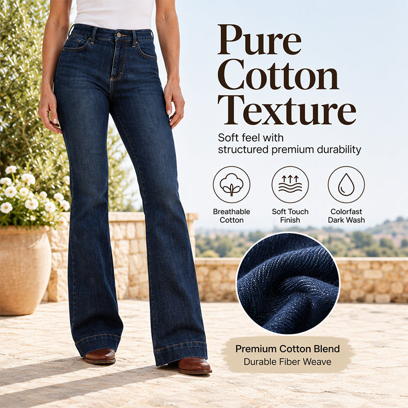 ☁️Stretchy Comfort, Everyday Versatile – Women's Retro High-Waisted Flare Jeans ✨