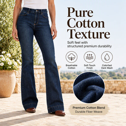 ☁️Stretchy Comfort, Everyday Versatile – Women's Retro High-Waisted Flare Jeans ✨