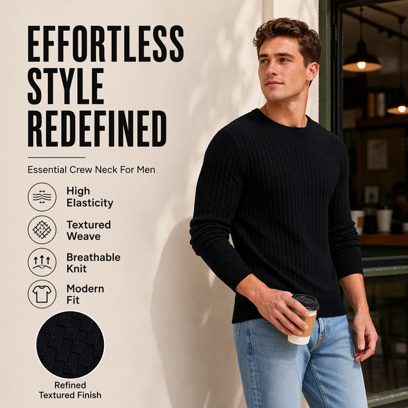 👔Minimalist & Stylish, Fall & Winter Layering – Men's Casual Crew Neck Knitted Sweater ✨