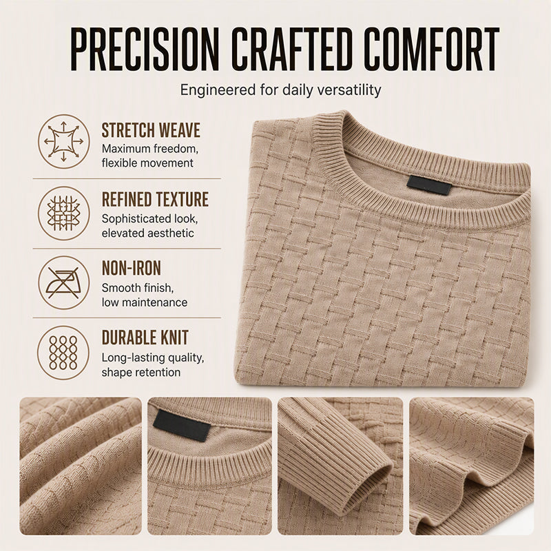👔Minimalist & Stylish, Fall & Winter Layering – Men's Casual Crew Neck Knitted Sweater ✨