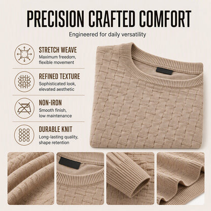 👔Minimalist & Stylish, Fall & Winter Layering – Men's Casual Crew Neck Knitted Sweater ✨