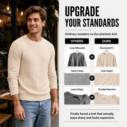 👔Minimalist & Stylish, Fall & Winter Layering – Men's Casual Crew Neck Knitted Sweater ✨