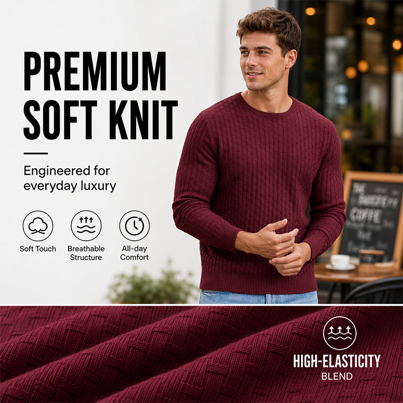 👔Minimalist & Stylish, Fall & Winter Layering – Men's Casual Crew Neck Knitted Sweater ✨