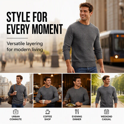 👔Minimalist & Stylish, Fall & Winter Layering – Men's Casual Crew Neck Knitted Sweater ✨