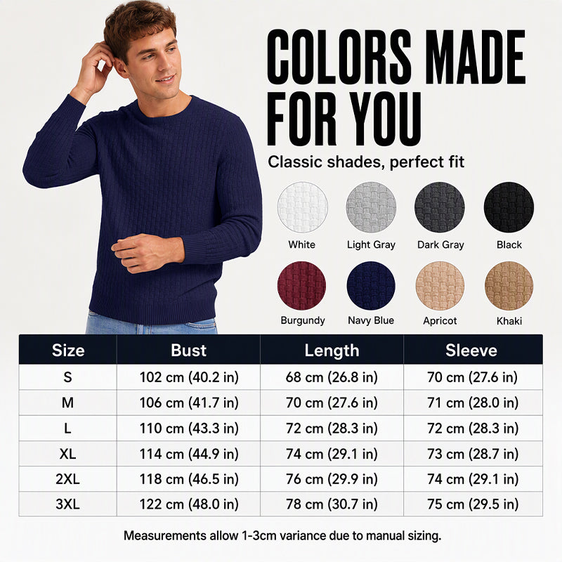 👔Minimalist & Stylish, Fall & Winter Layering – Men's Casual Crew Neck Knitted Sweater ✨