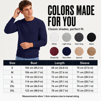 👔Minimalist & Stylish, Fall & Winter Layering – Men's Casual Crew Neck Knitted Sweater ✨