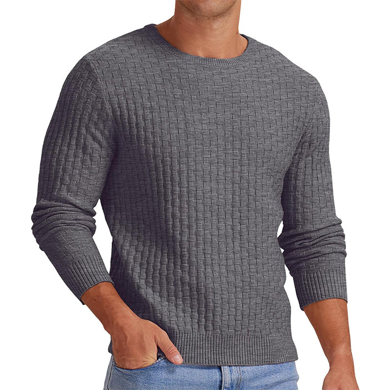 👔Minimalist & Stylish, Fall & Winter Layering – Men's Casual Crew Neck Knitted Sweater ✨