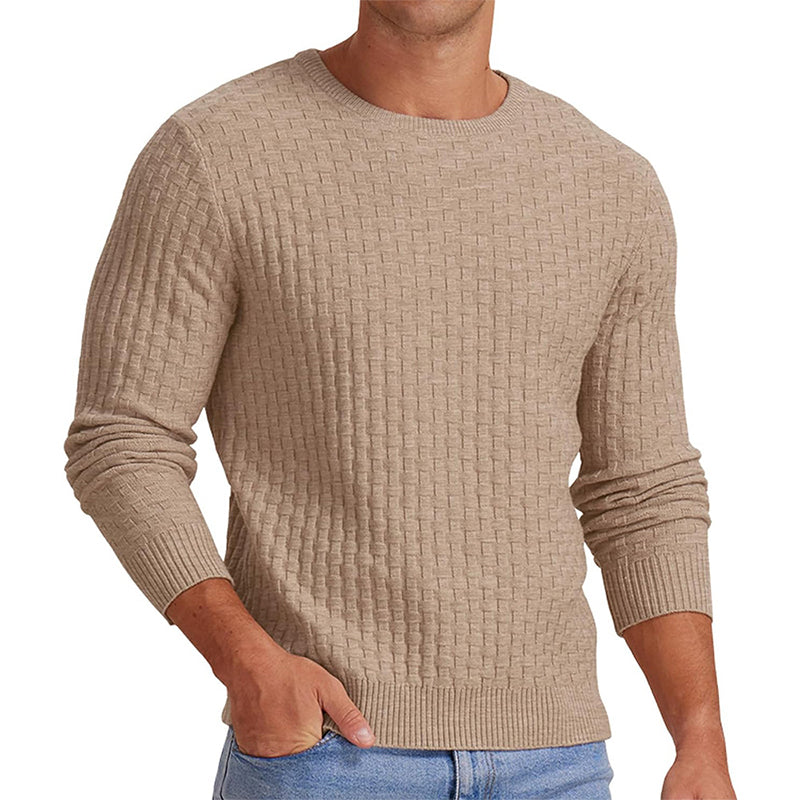 👔Minimalist & Stylish, Fall & Winter Layering – Men's Casual Crew Neck Knitted Sweater ✨