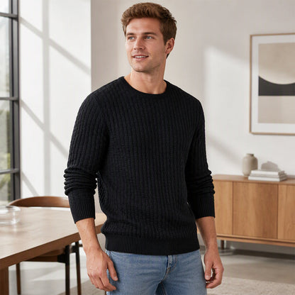 👔Minimalist & Stylish, Fall & Winter Layering – Men's Casual Crew Neck Knitted Sweater ✨
