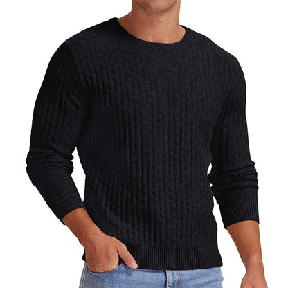 👔Minimalist & Stylish, Fall & Winter Layering – Men's Casual Crew Neck Knitted Sweater ✨