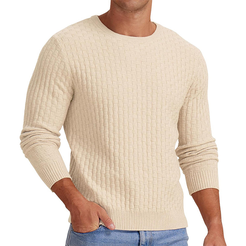 👔Minimalist & Stylish, Fall & Winter Layering – Men's Casual Crew Neck Knitted Sweater ✨