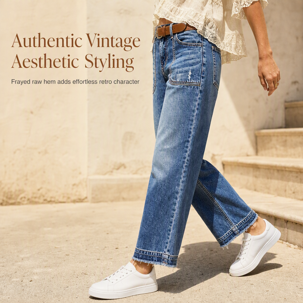 ✨Distressed Vintage, Classic Straight – Women's Retro Straight Jeans ✨