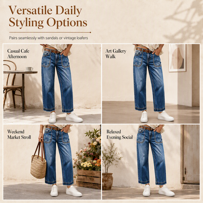 ✨Distressed Vintage, Classic Straight – Women's Retro Straight Jeans ✨