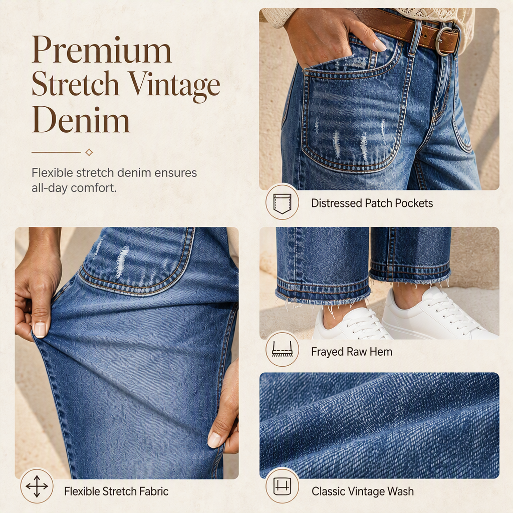 ✨Distressed Vintage, Classic Straight – Women's Retro Straight Jeans ✨