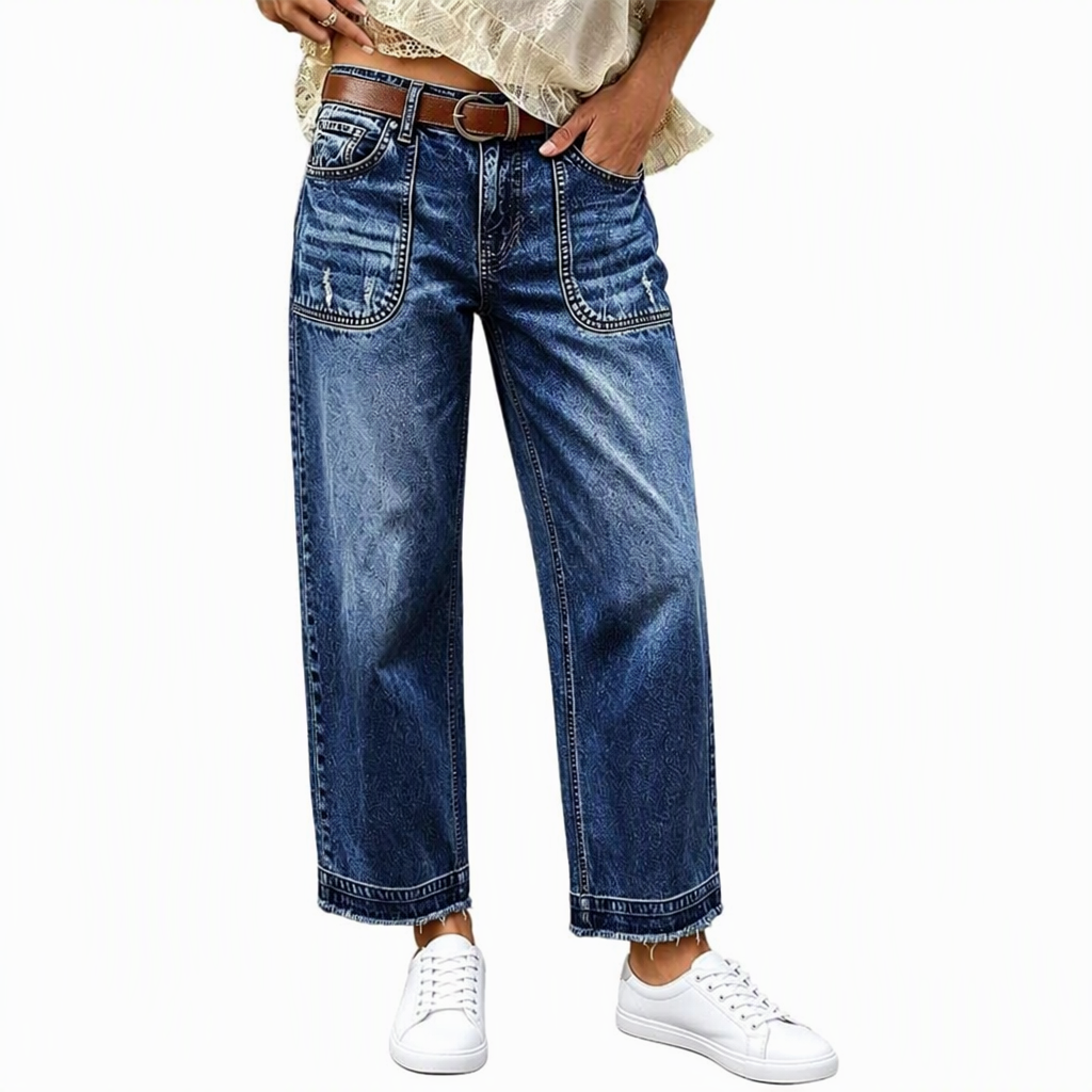 ✨Distressed Vintage, Classic Straight – Women's Retro Straight Jeans ✨