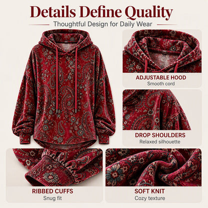☁️Comfortable & Casual, Everyday Versatile – Women's Paisley Print Hoodie ✨