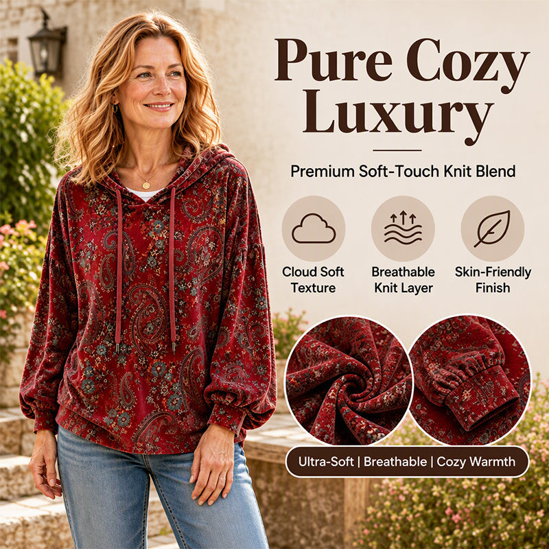 ☁️Comfortable & Casual, Everyday Versatile – Women's Paisley Print Hoodie ✨