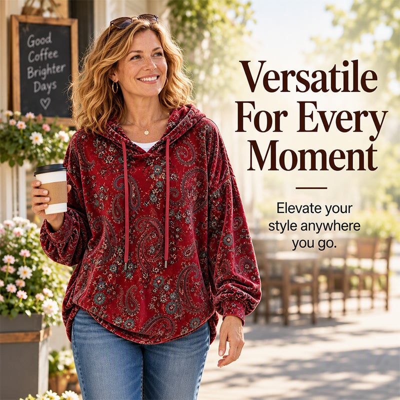 ☁️Comfortable & Casual, Everyday Versatile – Women's Paisley Print Hoodie ✨