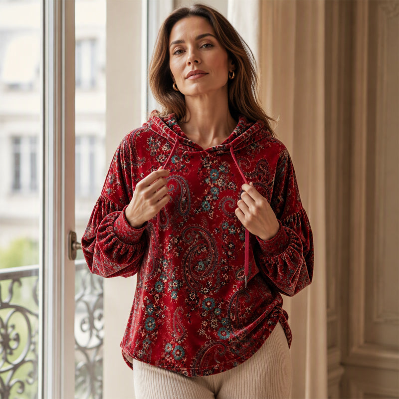 ☁️Comfortable & Casual, Everyday Versatile – Women's Paisley Print Hoodie ✨