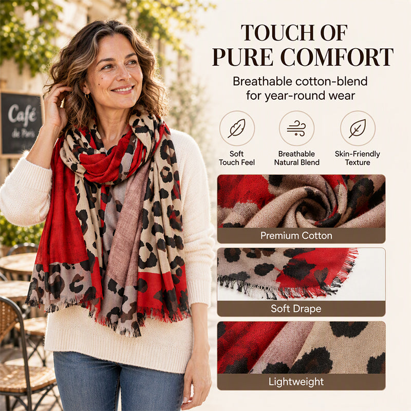 🍂Fall & Winter Warmth, Travel-Ready – Women's Leopard Shawl Scarf ✨