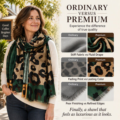 🍂Fall & Winter Warmth, Travel-Ready – Women's Leopard Shawl Scarf ✨