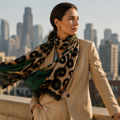 🍂Fall & Winter Warmth, Travel-Ready – Women's Leopard Shawl Scarf ✨